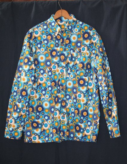 men's casual long-sleeve button-down shirt: sunbursts