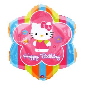 HELLO KITTY MYLAR BALLOON FLORAL (18IN.)