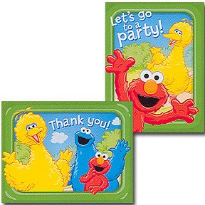 SESAME SUNNY DAYS INVITE/THANK YOU COMBO