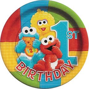 SESAME 1ST BDAY DINNER PLATE (9IN.)