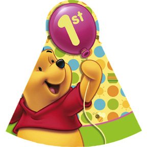 POOH'S FIRST BDAY CONE HAT