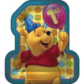 POOH'S FIRST BDAY DINNER PLATE (9")