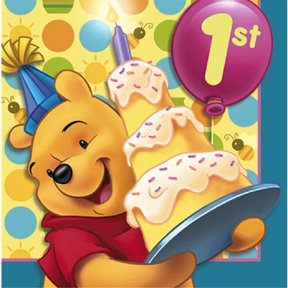 POOH'S FIRST BDAY LUNCHEON NAPKIN