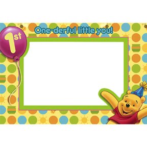 POOH'S FIRST BDAY PHOTO HOLDER