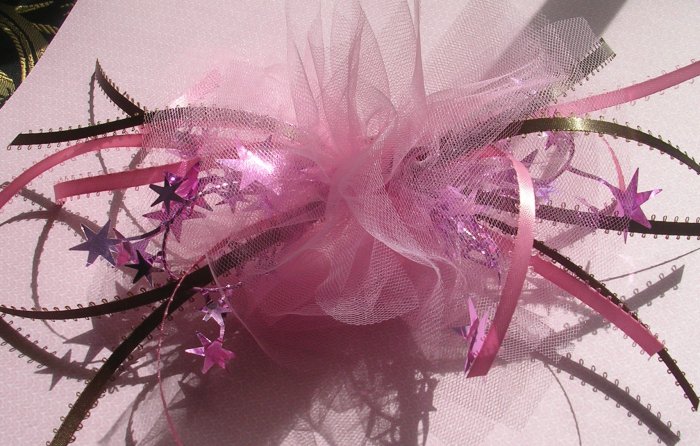 Girls Boutique Hair Bow Pink and Brown For Dance, Ballet,Costume