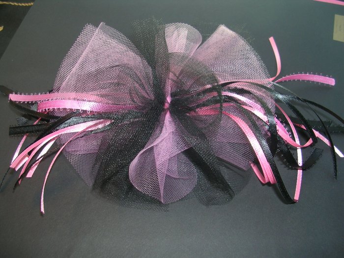 Dance Ballet Black Pink Hair Bow great for Recital