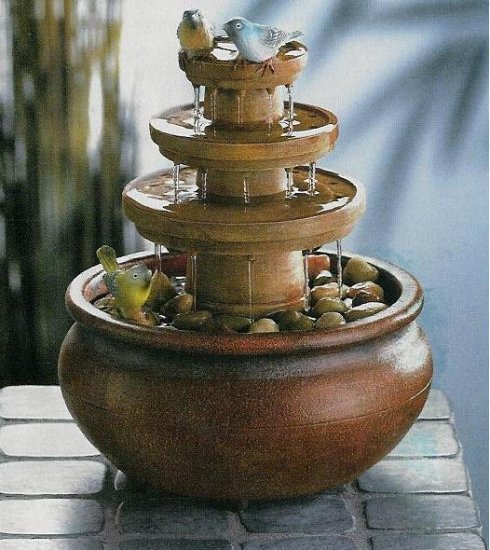 Springtime Bird Water Fountain