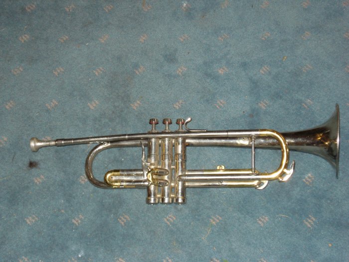 Vintage 50's trumpet style silver coronet