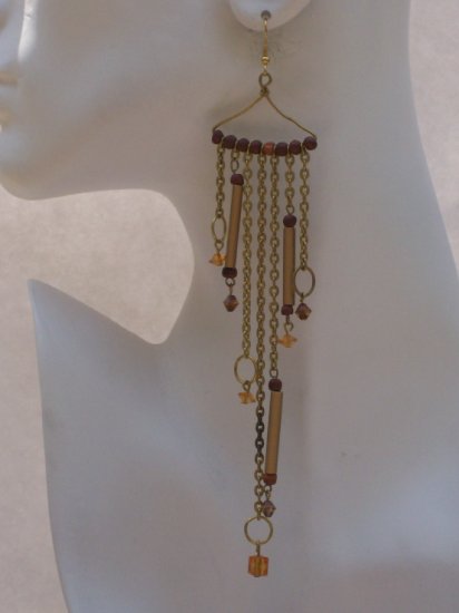 !!!LONG!!! HANDMADE INDIAN SHOULDER DUSTER EARRINGS