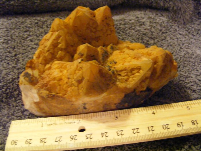 Manganese Iron Coated Skeletal Quartz Cluster