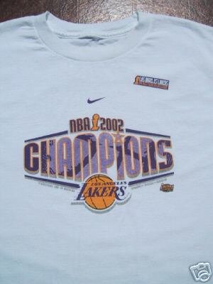 LOS ANGELES LAKERS nike 2002 champs YOUTH 12-14 T-SHIRT