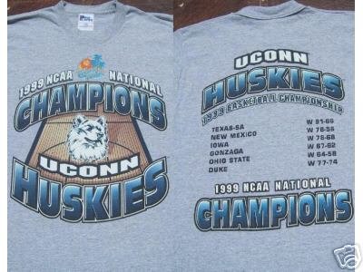 UCONN HUSKIES 1999 NCAA b-ball champs YOUTH XL T-SHIRT