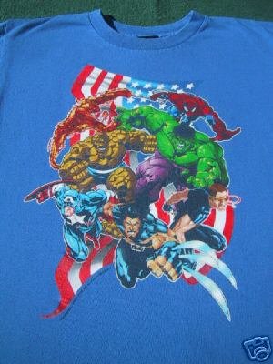MARVEL COMICS superheros YOUTH 12-14 T-SHIRT hulk THING
