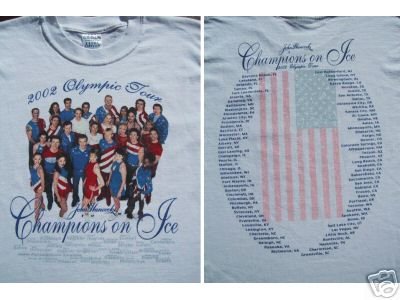 CHAMPIONS ON ICE olympic tour 2002 youth L T-SHIRT kwan