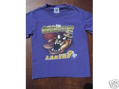 L.A. LAKERS 2000 NBA CHAMPS + TAZ youth S(6-8) T-SHIRT