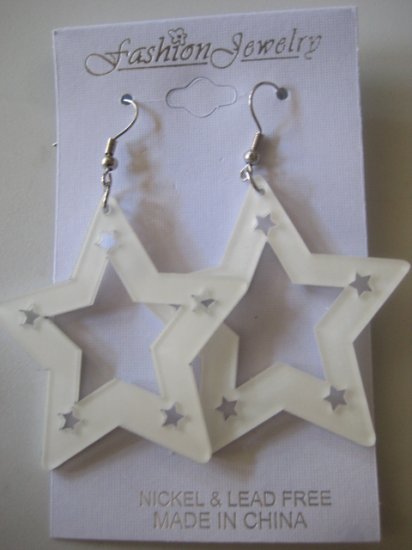 Star Studded Earrings White