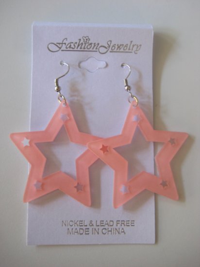 Star Studded Earrings Coral Pink