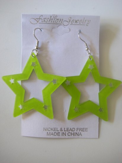 Star Studded Earrings Lime Green