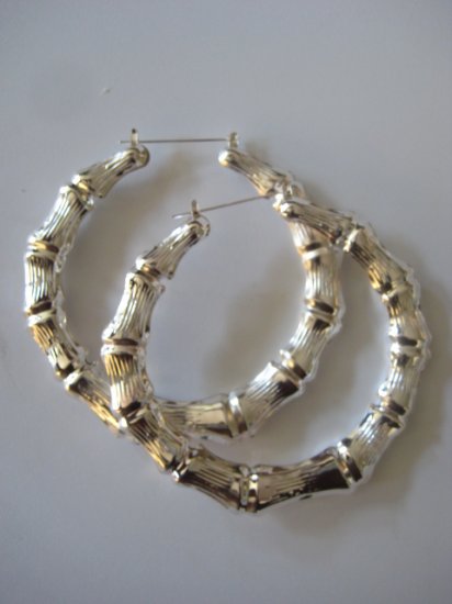 Jumbo Bamboo Earrings (Silver)
