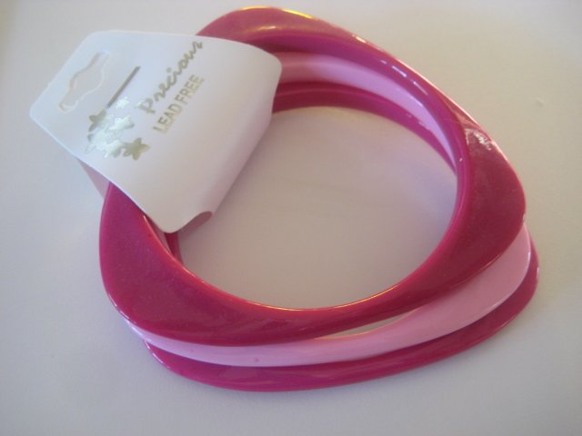 Triangular Tri-Color Pink Bangles