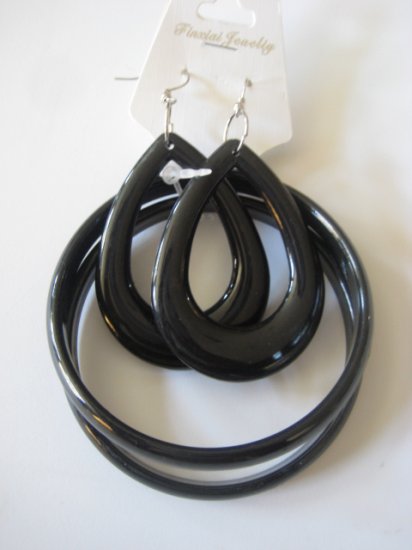 Black Bangles & Earring Set