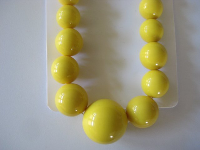Yellow Graduating Bead Necklace & Earring Set