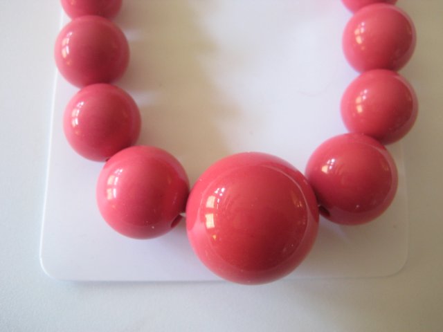 Pink Graduating Bead Necklace & Earring Set