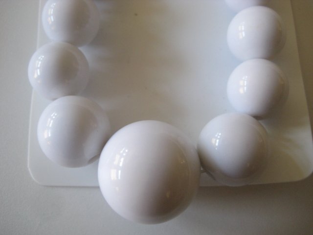 White Graduating Bead Necklace & Earring Set
