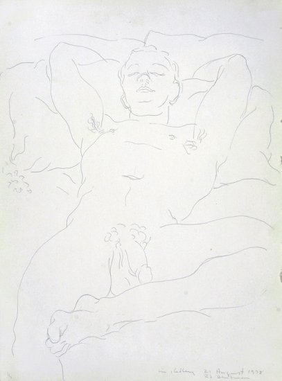 Reclining Male Nude, by Michael Kelly