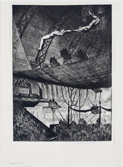 Acrobats, from the series Circus Prints, by Dame Laura Knight (British, 1877-1970)