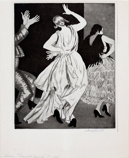 Circus, Spanish Dancer #1, from the series Circus Prints, by Dame Laura Knight (British 1877-1970)