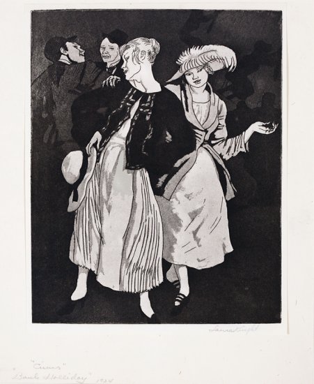 Circus, Bank Holliday, from the series Circus Prints, by Dame Laura Knight (British 1877-1970)