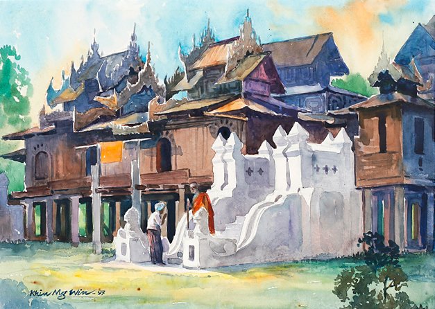 Burmese Monastery, by Khinmgwin (Burmese)