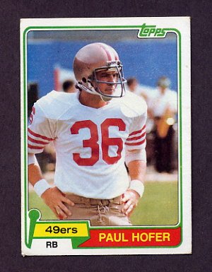 Paul Hofer 1980 Topps #178 - San Francisco 49ers at 's Sports  Collectibles Store