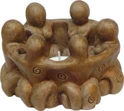 Circle of Goddesses Gypsum Tealight Candle Holder - metaphysical