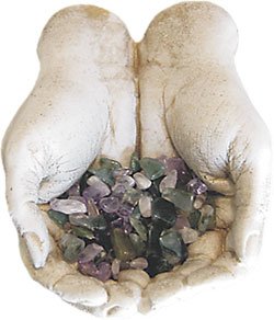 Gypsum Gods Hands Figurine with Semi-Precious Stones Kit - 2 X 3 - metaphysical