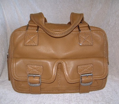 Authentic Michael Kors Brown Leather Ranger Satchel Handbag Purse Style #35H71RGS2L