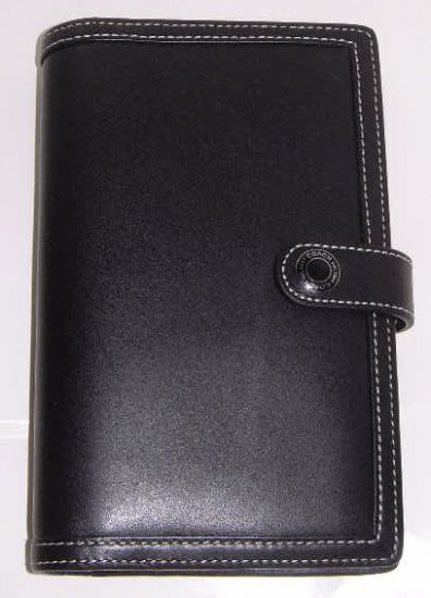 Authentic Coach 4x7 Black Leather Planner For 08/09