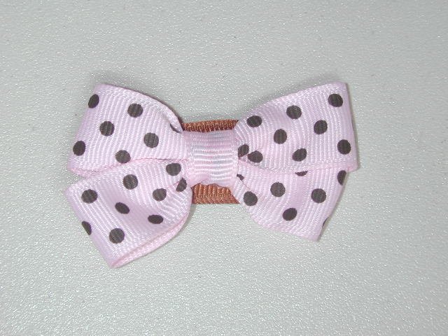 2" baby bow - pink & brown