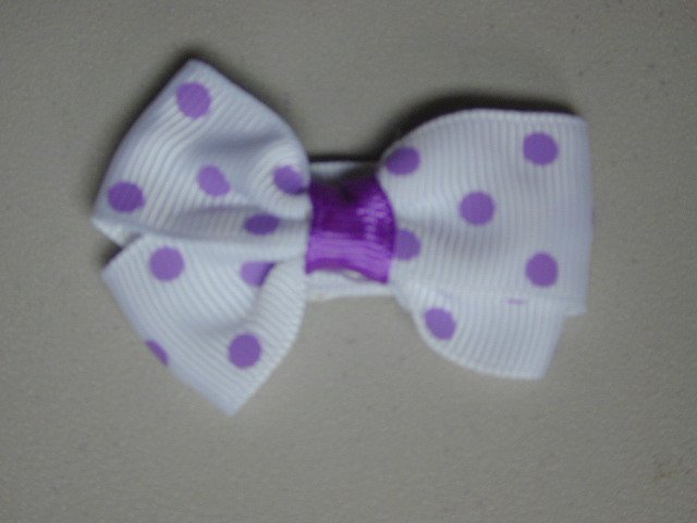 2" baby bow - white & lavender