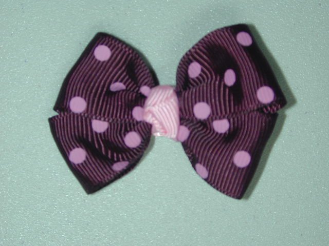 2" baby bow - raisin & pink