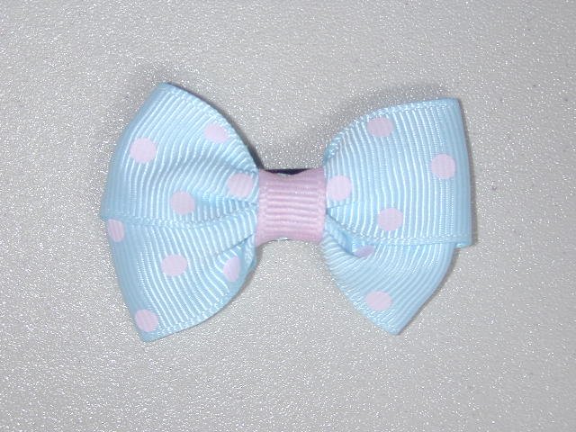 2" baby bow - light blue & pink