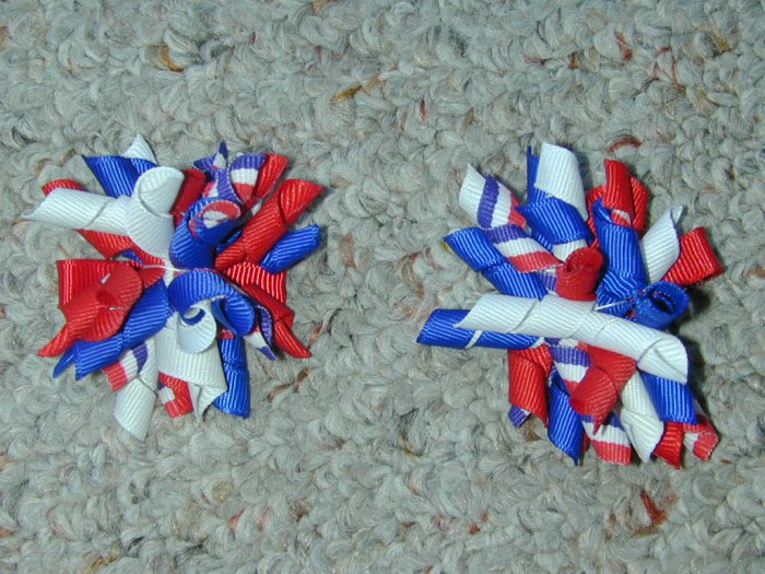 4th Of July curly clips