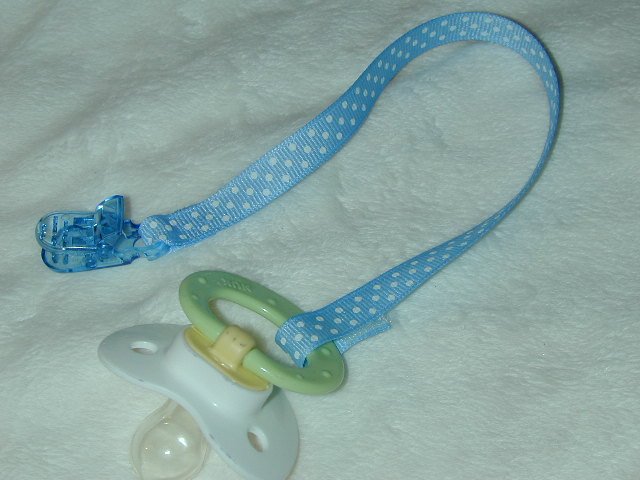 Baby blue binky clip