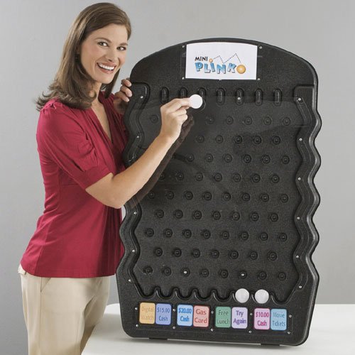 Black Mini Plinko Game with Three Pucks