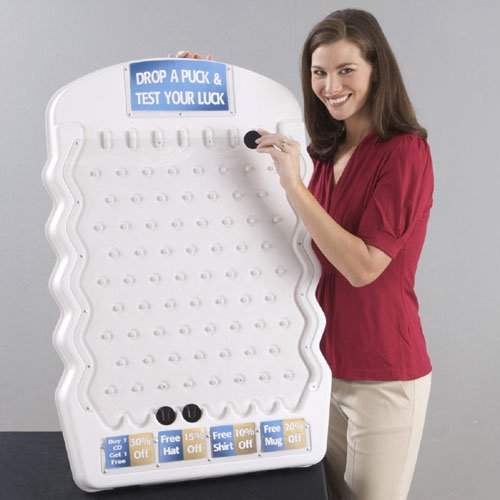 White Mini Plinko Game with Three Pucks