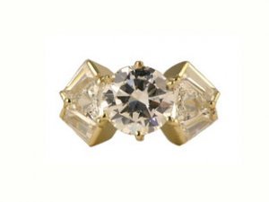 Cubic Zirconia Yellow Gold Ring