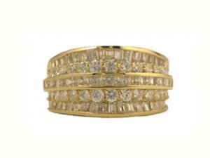 14K Yellow Gold CZ Wedding Rings