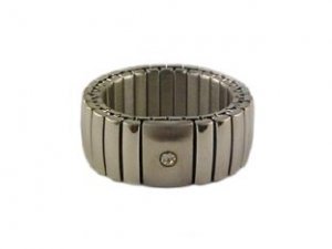Rings: Stainless Steel Created Diamond Stretch Rings