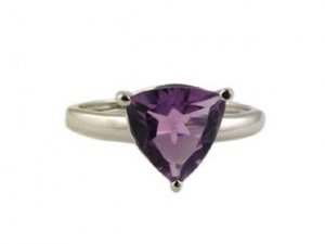 Birthstone Rings - White Gold Amethyst Birthstone Ring